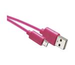 USB kábel USB 2.0 A konektor/USB B micro konektor ružová