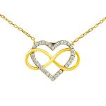Silvego Strieborný/pozlátený náhrdelník Belisa srdca a Infinity s Brilliance Zirconia PRGPK0068N