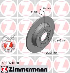 ZIMMERMANN Brzdový kotúč 600321020
