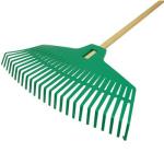 Trebor hrable Focus plastové s drevenou násadou zelené