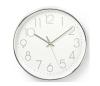 CLWA015PC30SR - Nástenné hodiny 1xAA biela/strieborná