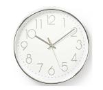 CLWA015PC30SR - Nástenné hodiny 1xAA biela/strieborná
