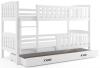 Expedo Poschodová posteľ FLORENT 2 + úložný priestor + matrac + rošt ZADARMO, 80x190 cm, biela, biela