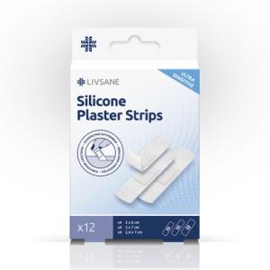 LIVSANE Silikónové náplasti ultra sensitive na citlivú pokožku 3 rozmery 12 ks