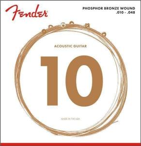 Fender Phosphor Bronze Acoustic 10 - 48 Guitar Strings, Ball End