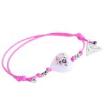 Lampglas Hravý náramok Pink Flower s unikátnou kresbou v perle Lampglas BLH11