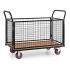 Waldbeck Loadster, mriežkový vozík, pojazdný, skladový vozík, max. 500 kg, drevený spodok, čierny