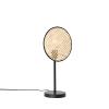 Vidiecka stolná lampa čierna s ratanom 25 cm - Kata
