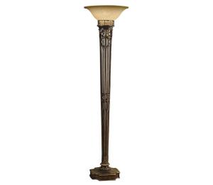 Elstead Feiss - Stojacia lampa OPERA 1xE27/100W/230V bronz/béžová