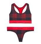 CALVIN KLEIN - Modern cotton textured black podprsenka + tangá v darčekovom balení - limited edition