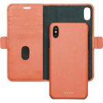 Puzdro knižkové + zadný kryt Dbramante iPhone XS Max NY, kožené - tmavo ružové