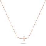 Brilio Silver Bronzový náhrdelník Krížik so zirkónmi NCL57R