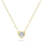 Brilio Silver Blyštivý pozlátený náhrdelník s trblietavým srdiečkom NCL69Y