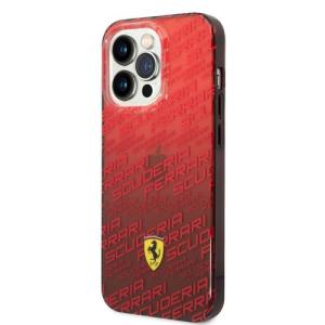 Ferrari Gradient Allover Zadní Kryt pro iPhone 14 Pro Max Red