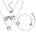 Linda`s Jewelry Sada šperkov Shiny Square chirurgická oceľ IS023