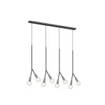 Lucande Carlea závesná lampa, 8 sv./čierna, nikel