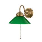 Nástenné svietidlo KONRAD zelené sklenené tienidlo