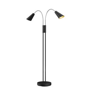 Lucande Medira stojaca lampa 2-plameňová, čierna