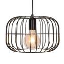 Závesná lampa Zenith v tvare klietky, čierna