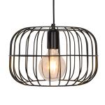 Závesná lampa Zenith v tvare klietky, čierna