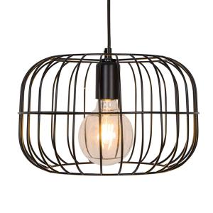 Závesná lampa Zenith v tvare klietky, čierna