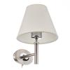 Niklové nástenné svietidlo Lilly, látkové tienidlo