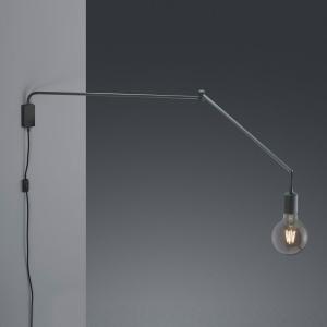 Nástenné svetlo Line s káblom + zástrčkou, čierne
