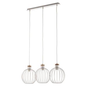 Závesná lampa Barbado, troj-plameňová v bielej