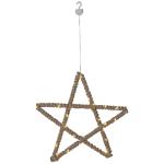 LED dekoračná hviezda Jutta, jutové lano