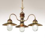 Troj-plameňová závesná lampa Faro