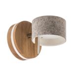 Nástenné LED svietidlo Frits, dubové drevo a plsť