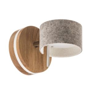 Nástenné LED svietidlo Frits, dubové drevo a plsť