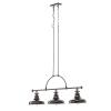 Závesná lampa Emery, priemyselný štýl, bronz 3-pl.