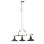 Závesná lampa Emery, priemyselný štýl, bronz 3-pl.