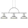 Závesná lampa Emery 3-pl. striebro