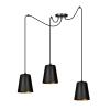 Závesná lampa Link v čiernej, troj-plameňová