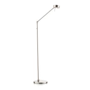 Štíhla stojaca LED lampa Elegance, 3 kĺby, nikel
