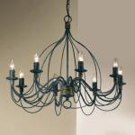 Visiaci luster FILO, 8-plameňový modro-čierny