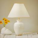 Stolná lampa Giardino Craclee v bielej, Ø 40 cm