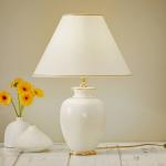 Stolná lampa Giardino Craclee v bielej, Ø 40 cm