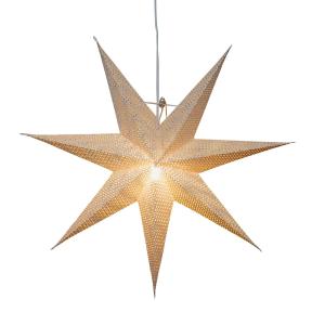 Hviezda z bieleho papiera, dierkované, 7–cípa