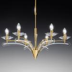 Visiaci luster ICARO 6-pl. krištáľové sklo zlatý