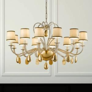 Visiaci luster ANOUK krémovej farby, 115 cm