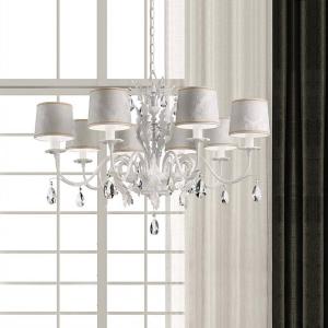 Visiaci luster Angelis damaskové tienidlá 8p biely