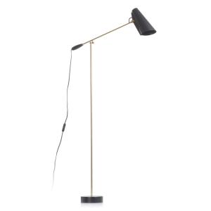 Northern Birdy stojaca lampa v čiernej/mosadznej