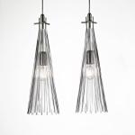 Závesná lampa Costa Rica, 2-plameňová, priehľadná