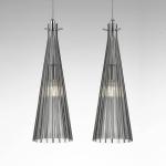 Závesná lampa Costa Rica, 2-plameňová, sivá