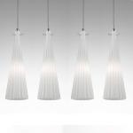 Závesná lampa Costa Rica, 4-plameňová, biela