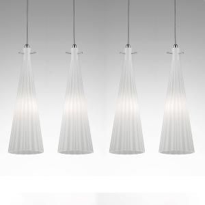 Závesná lampa Costa Rica, 4-plameňová, biela