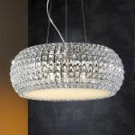 Závesná lampa Diamond s krištáľmi, okrúhle 54 cm